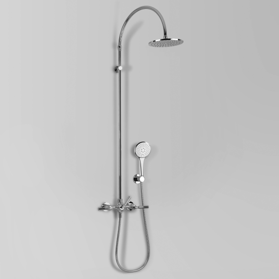Astra Walker Shower Astra Walker Icon + Lever Exposed Shower Set with Taps, Diverter & Multi-Function Hand Shower on Wall Hook