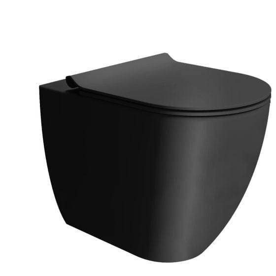 Astra Walker Toilet Astra Walker Pura Floor Mounted Swirlflush Toilet with Slim Seat | Ardesia Black