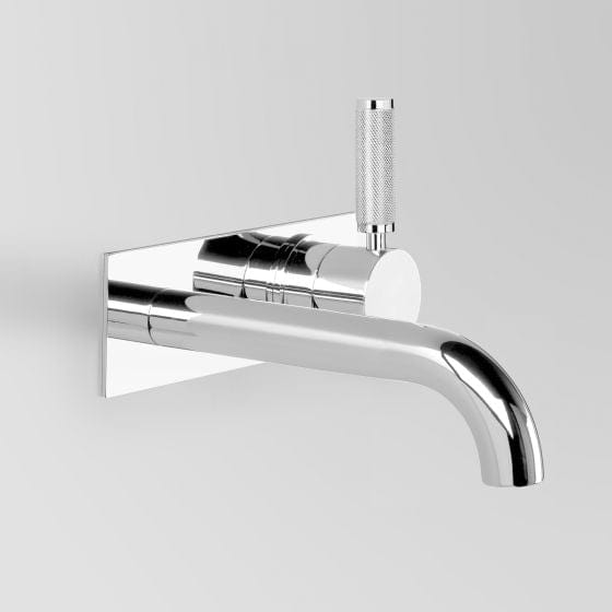 Astra Walker Basin Taps Astra Walker Knurled Icon + Lever Wall Mixer Set on Backplate with 250mm Spout
