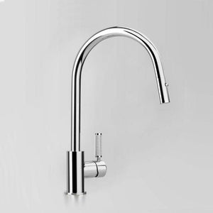 Astra Walker Kitchen Taps Astra Walker Knurled Icon + Lever Gooseneck Sink Mixer with Dual Function Pull Out Spray