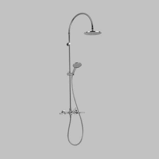 Astra Walker Showers Astra Walker Knurled Icon + Lever Exposed Shower Set with Taps, Diverter & Multi-Function Hand Shower