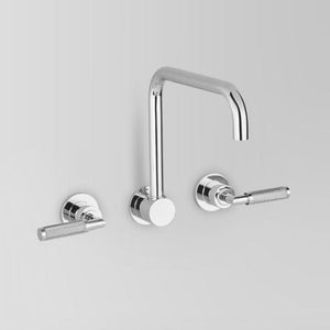 The Kitchen Hub Basin Taps Astra Walker Knurled Icon + Lever Wall Set