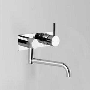 Astra Walker Basin Taps Astra Walker Icon Wall Mixer Set on Backplate with 203mm Underslung Swivel Spout