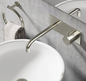 Plumbline Basin Taps Buddy Wall Mount Mixer with Backplate