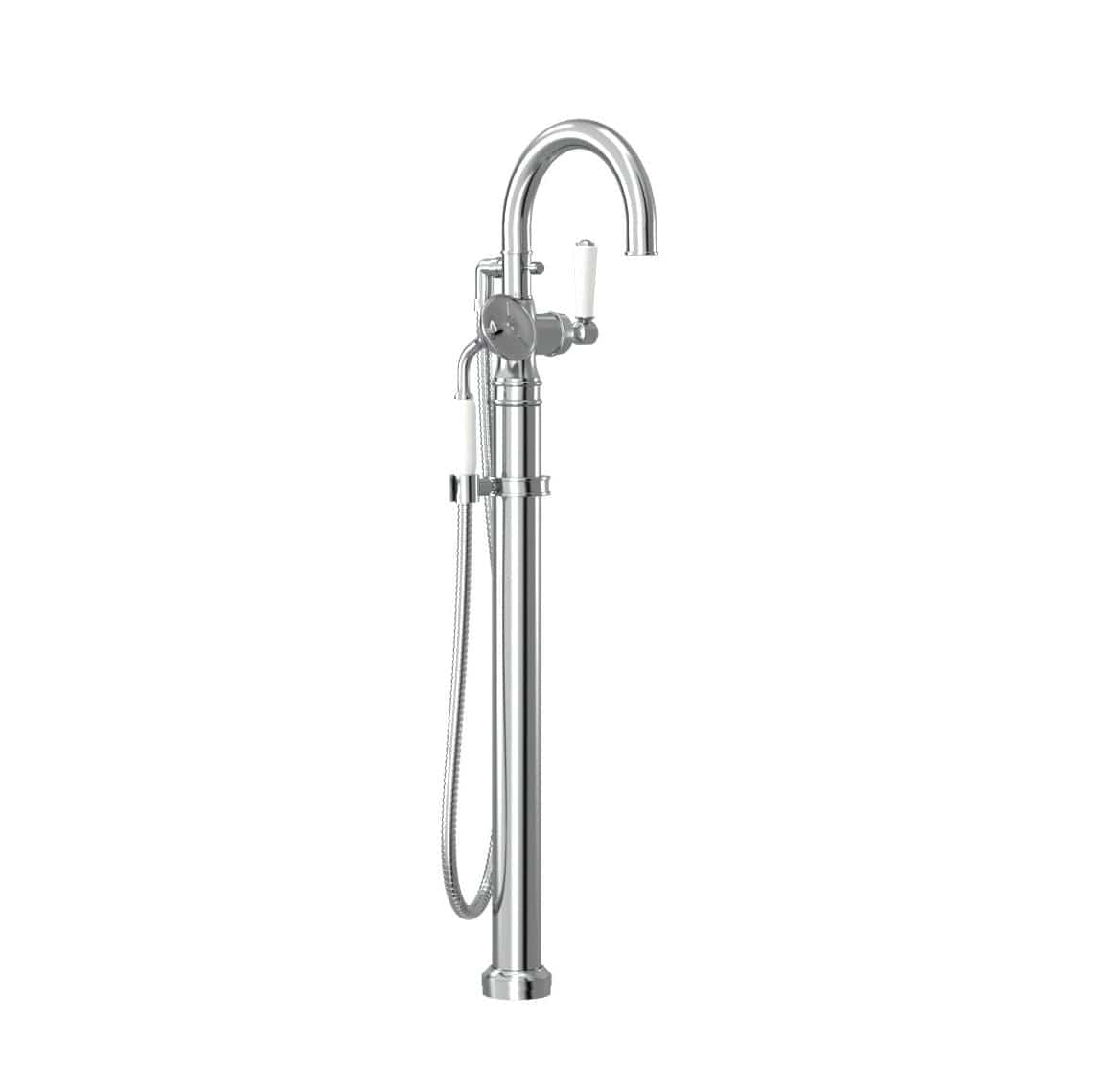 Plumbline Wall Mixers Nicolazzi Regal Floor Mount Bath Filler with Handshower