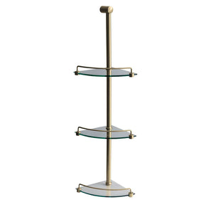 Plumbline Bathroom Accessories Progetto 3 Tier Shower Caddy | Brushed Brass