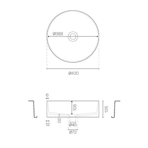 Plumbline Basins Super-Thin Ellipse Round Undermount Basin