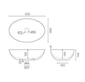 Plumbline Basins Super-Thin Mini Oval Vessel Basin