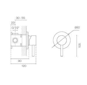 Plumbline Wall Mixers Tube Shower Mixer