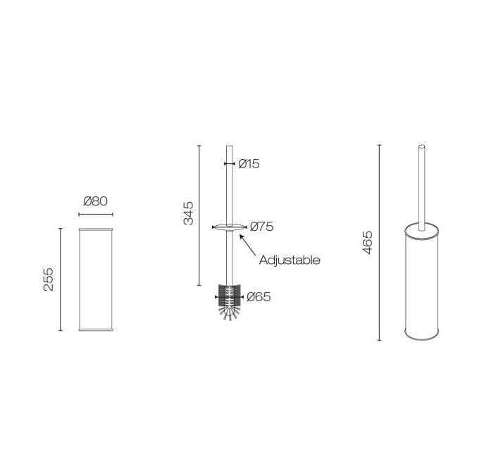 Plumbline Toilet Brushes Tube Toilet Brush & Holder