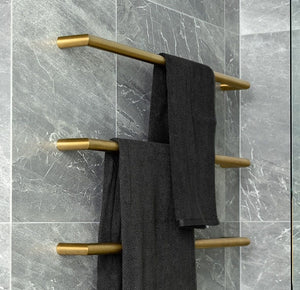 Plumbline Heated Towel Rail Avenir Zara 65 Heated Towel Rail | Brushed Brass Organic